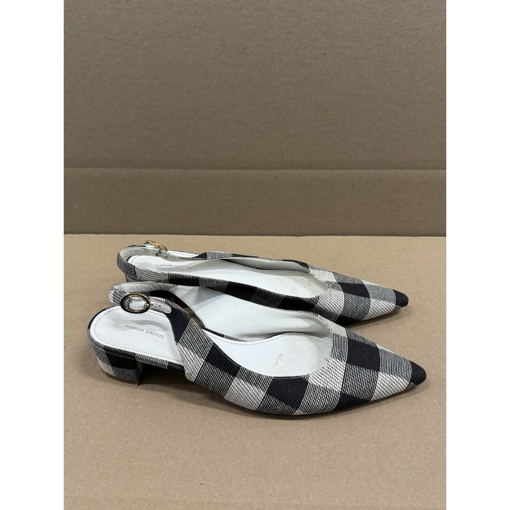 Mansur Gavriel Slingback Heels Black & White size 39 - Picture 3 of 11